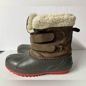 Cat & Jack Kid’s Winter/Cold Weather Insulated Boots, Size 11, Brown/Green